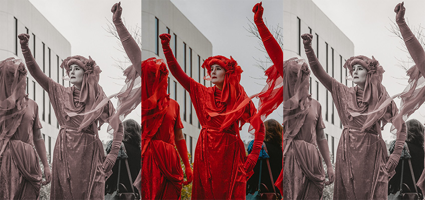 An image of extinction rebellion protestors.